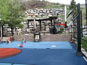 "Residential outdoor basketball court in Draper, Utah"