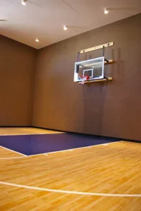 "Home gym with basketball court in Bountiful, Utah"