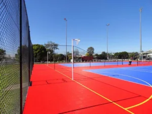 "Red and blue facility game court in Ipswich, Australia"