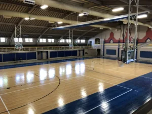 Indoor gymnasium of a rec center in Iola, Kansas